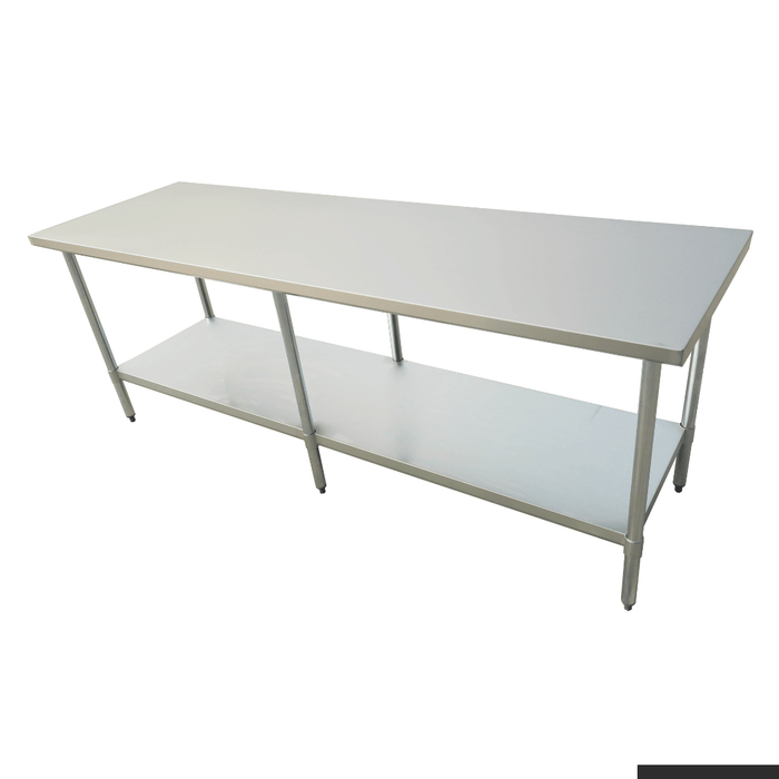 2400-7-WB Economic 304 Grade Stainless Steel Table 2400x700x900 - 6 legs