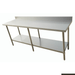 2400-6-WBB Economic 304 Grade Stainless Steel Table with splashback  2400x600x900 - 6 legs