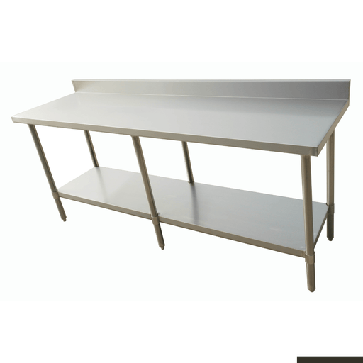 2100-6-WBB Economic 304 Grade Stainless Steel Table with splashback  2100x600x900 - 6 legs
