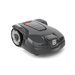 Side view of a Husqvarna Automower® 305 robotic lawn mower on a white background.