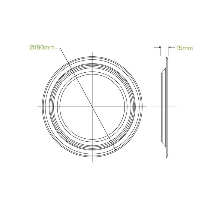 18cm - 7” Round BioCane Plate - Ctn 80pcs