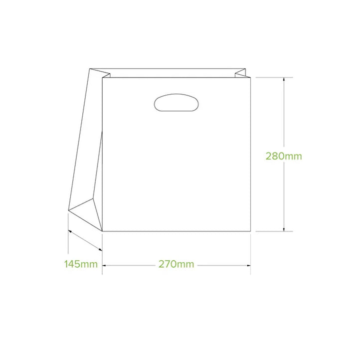 Small Die Cut Handle Kraft Paper Bags Ctn 250pcs