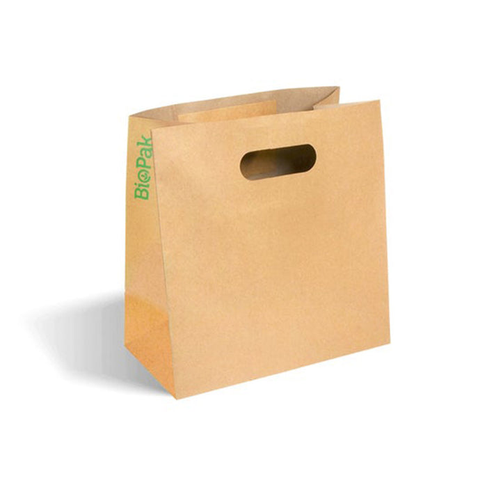 Small Die Cut Handle Kraft Paper Bags Ctn 250pcs