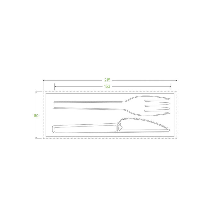 15cm - 6" PSM Knife, Fork & Napkin Set Ctn 250pcs