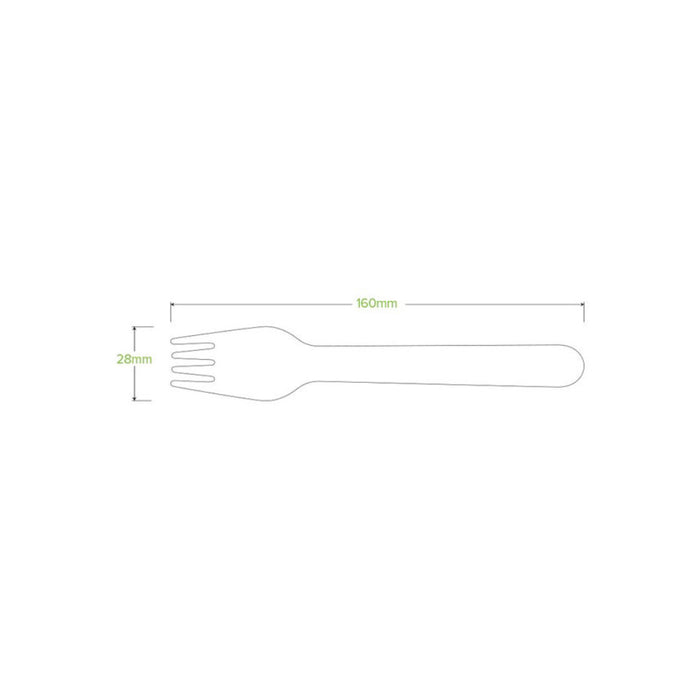 10 Pack – 16cm Wooden Fork In Paper Sleeves - Ctn 200pcs