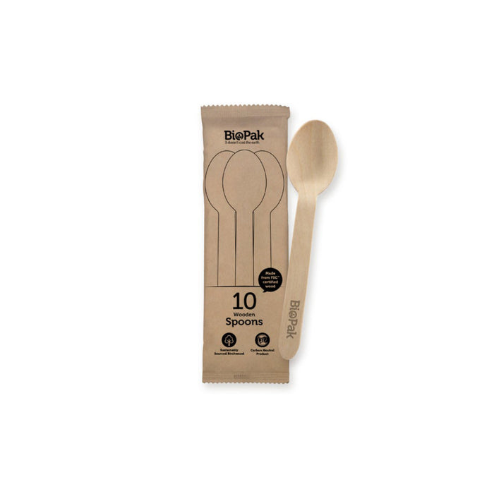 10 Pack – 16cm Wooden Spoon - Ctn 200pcs