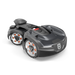 Husqvarna Automower® 435X AWD NERA with wire free technology. Side view of a Husqvarna robotic lawn mower with distinct wheel design.