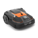 Front view of a robotic lawn mower.