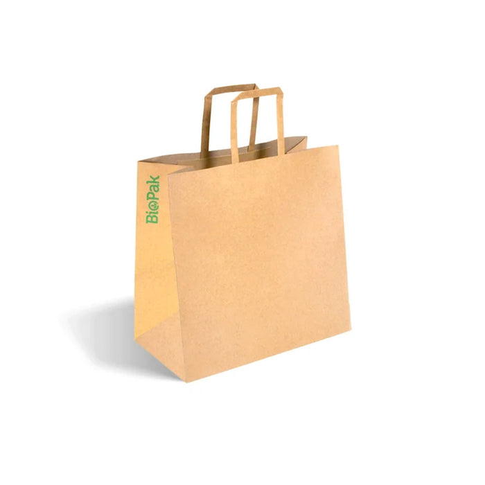 Small Flat Handle Kraft Paper Bags Ctn 250pcs