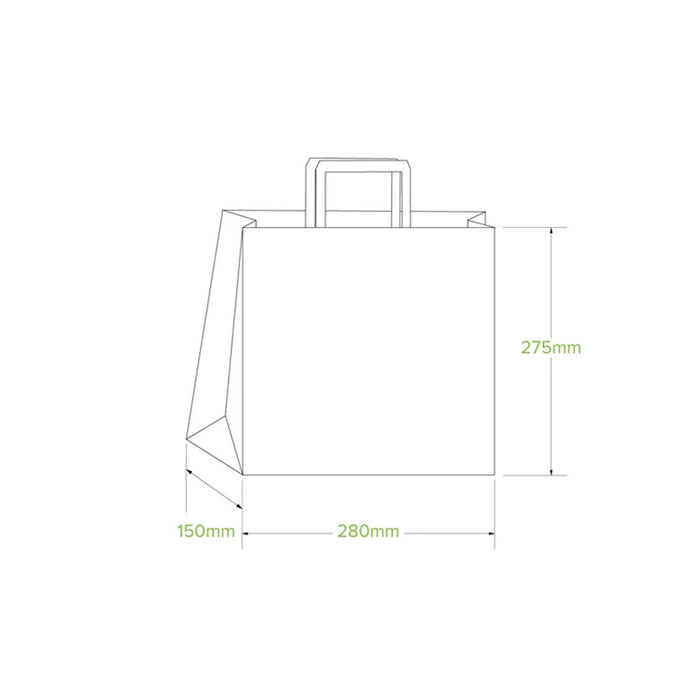 Small Flat Handle Kraft Paper Bags Ctn 250pcs