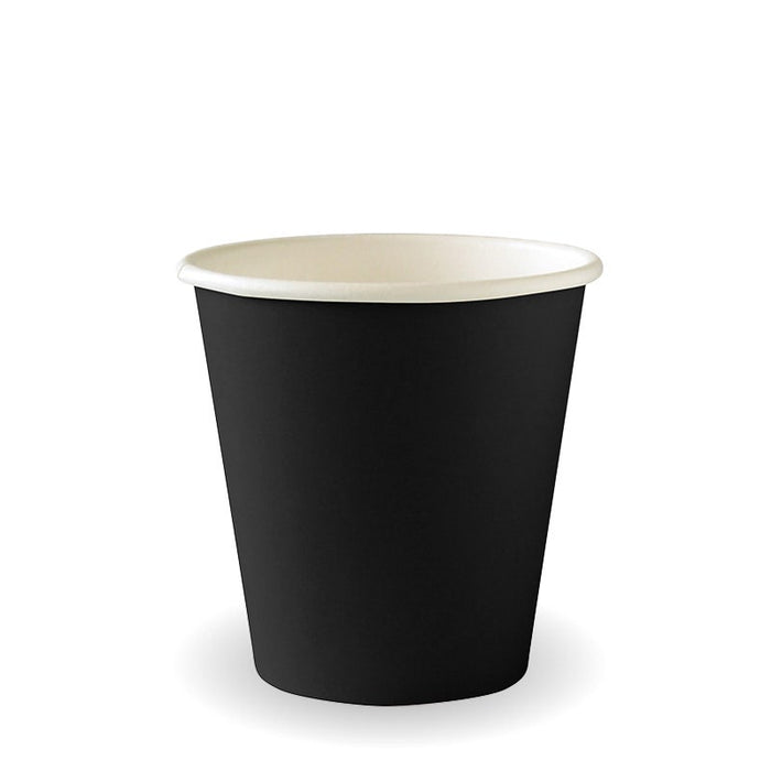 BioPak 230ml 6oz Black Aqueous Single Wall BioCup BC-6B