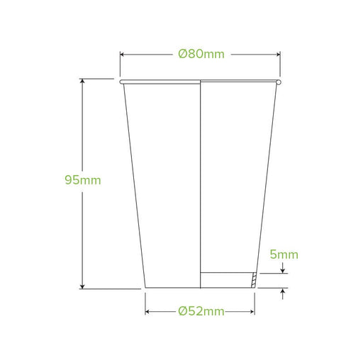 280ml - 8oz (80mm) Black Single Wall BioCup Ctn 1000pcs