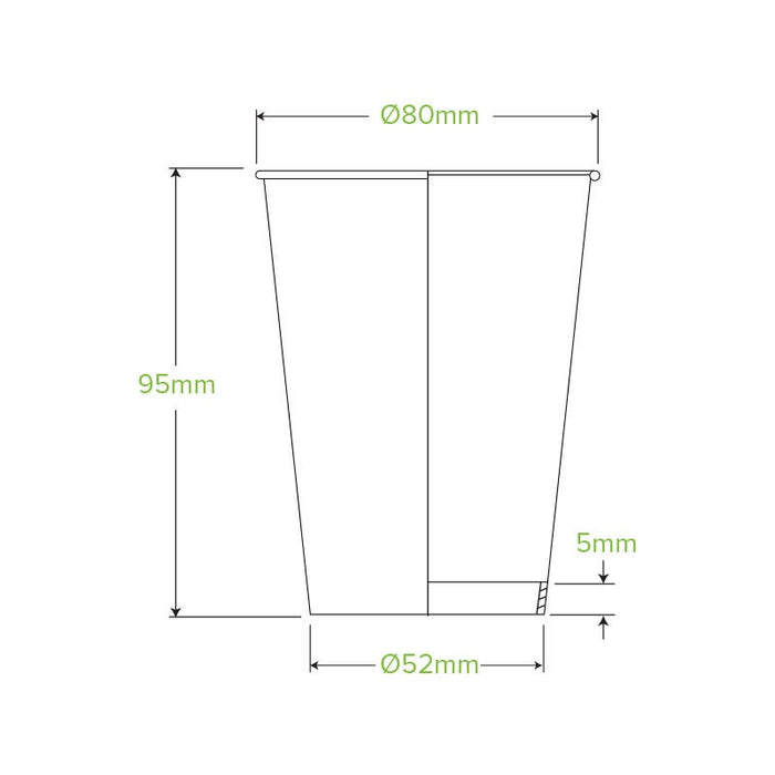 BioPak 280ml 8oz Black Aqueous Single Wall BioCup BC-8B
