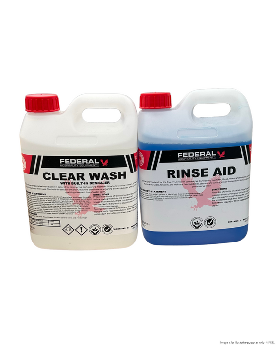 DISHWASHER CHEMICAL CLEANING PACK (Clear Wash 2L + Rinse Aid 2L) - DH-PACK