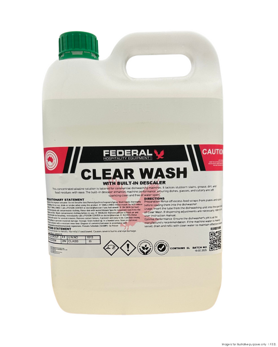 CLEAR WASH DISHWASHER CHEMICAL 5LT - DH-WS5L