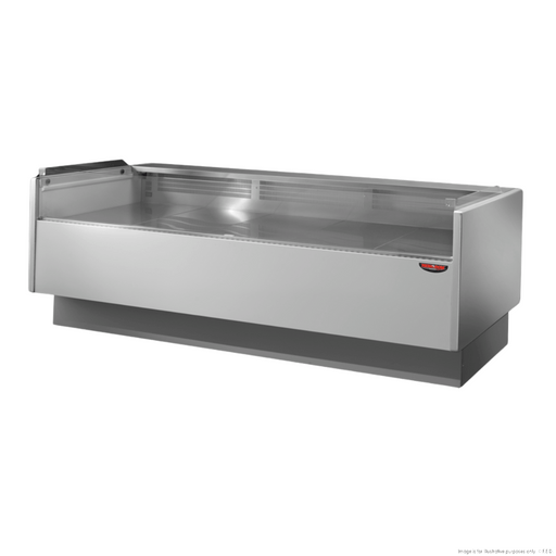 Tecnodom Serie MR80 Black 2480mm Self-serving Deli Display with Storage and Castors - TDMR-0825SELF