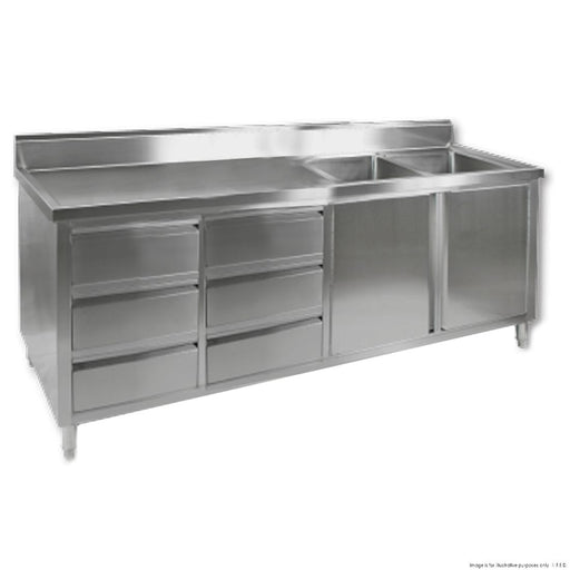 DSC-2100R-H KITCHEN TIDY CABINET WITH DOUBLE RIGHT SINKS