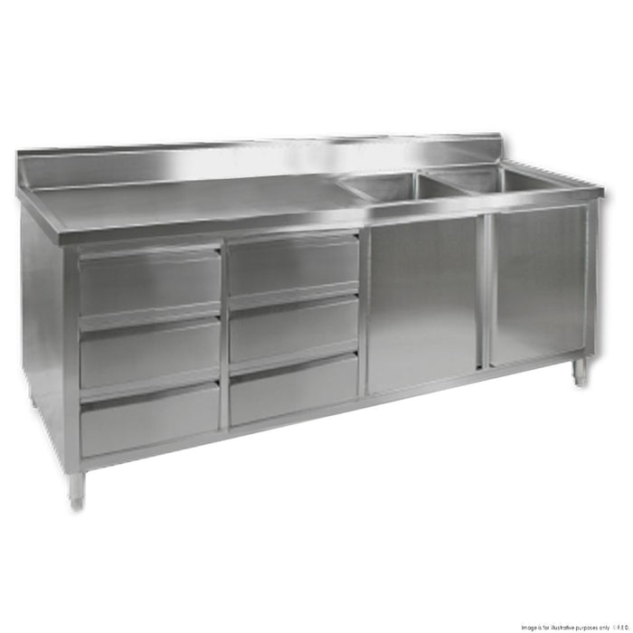 DSC-2400R-H KITCHEN TIDY CABINET WITH DOUBLE RIGHT SINKS