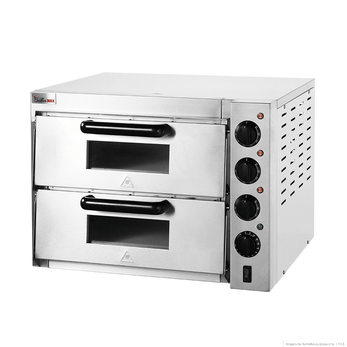 BakerMax Compact Countertop Double Deck Electric Pizza Oven - EP-2T