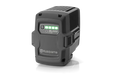 Front view of a Husqvarna BLi300 battery with charge indicator lights.