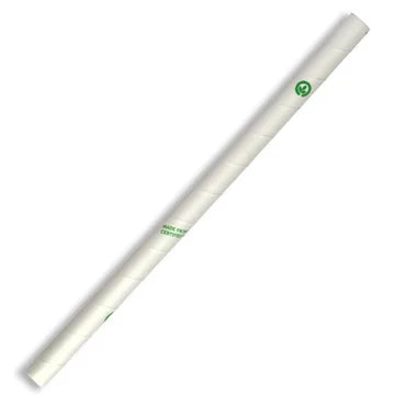 Biopak Paper Straws - 10mm Jumbo White Ctn 2500pcs