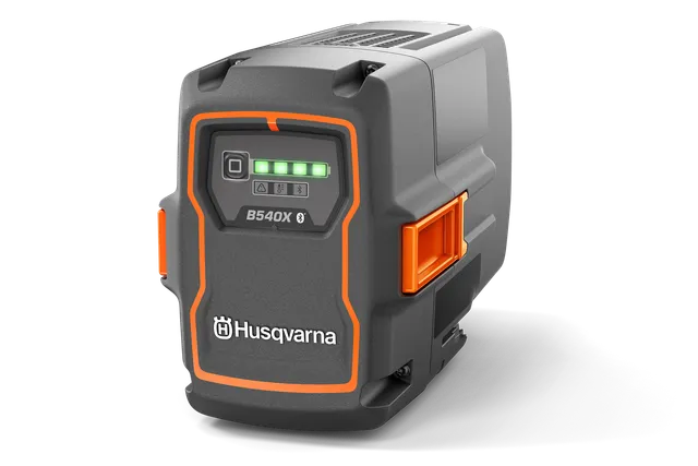Front view of a Husqvarna B540X battery with LED indicators.