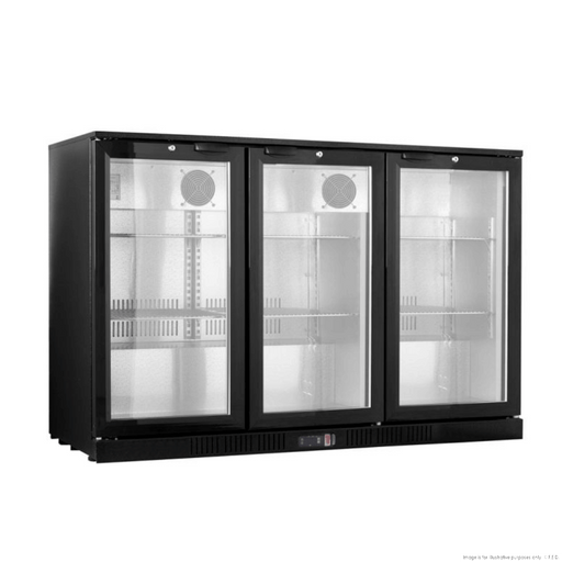 Thermaster Under Bench three Heated Glass Doors Bar Fridge/Cooler with heater switch - LG-330TD