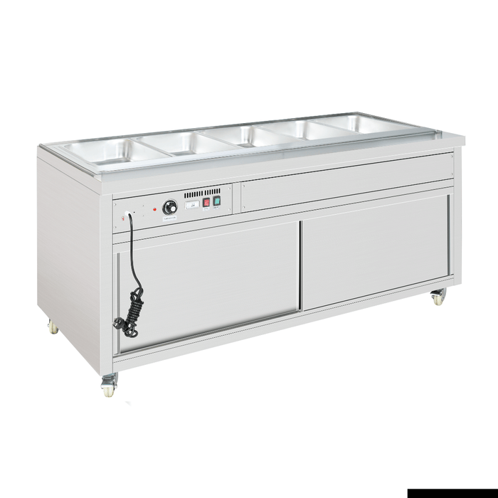 Thermaster Premium Wet and Dry Bain Marie Food Display 5x1/1 GN Pans - PG180FE-XB