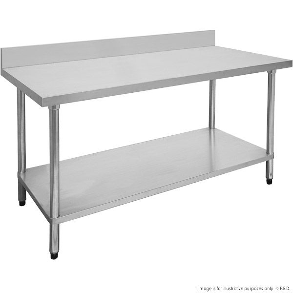 0900-7-WBB Economic 304 Grade Stainless Steel Table with splashback  900x700x900