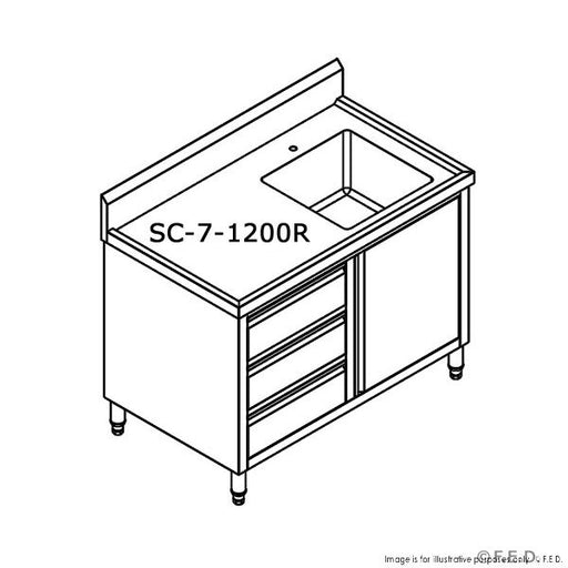 Modular System CABINET WITH RIGHT SINK - SC-7-1200R-H