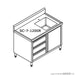 Modular System CABINET WITH RIGHT SINK - SC-7-1200R-H