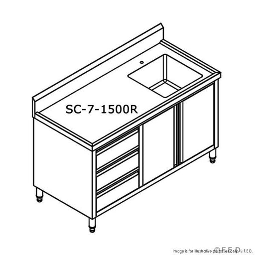 SC-7-1500R-H CABINET WITH RIGHT SINK