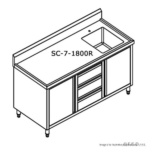 SC-7-1800R-H CABINET WITH RIGHT SINK