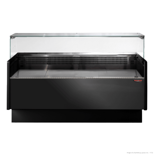 Tecnodom Serie MR80 Black 1520mm Wide Deli Display with Storage and Castors - TDMR-0815B