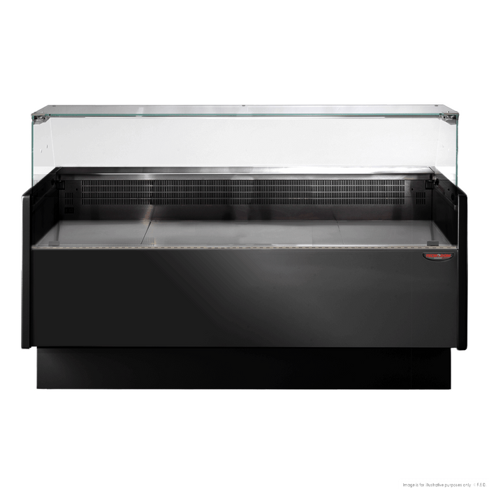 Tecnodom Serie MR80 Black 1520mm Wide Deli Display with Storage and Castors - TDMR-0815B