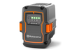 Front view of a Husqvarna B220X battery with indicator lights.