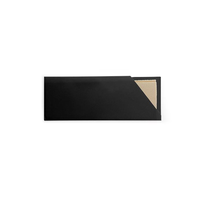 Black Cutlery Pouch with Bamboo Napkin 1000pc/ctn
