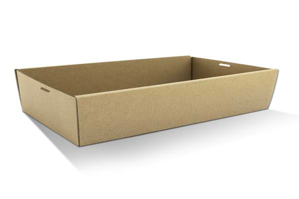 Brown Corrugated Rectangle Catering Tray #3 Large,H:80mm 50pc/ctn