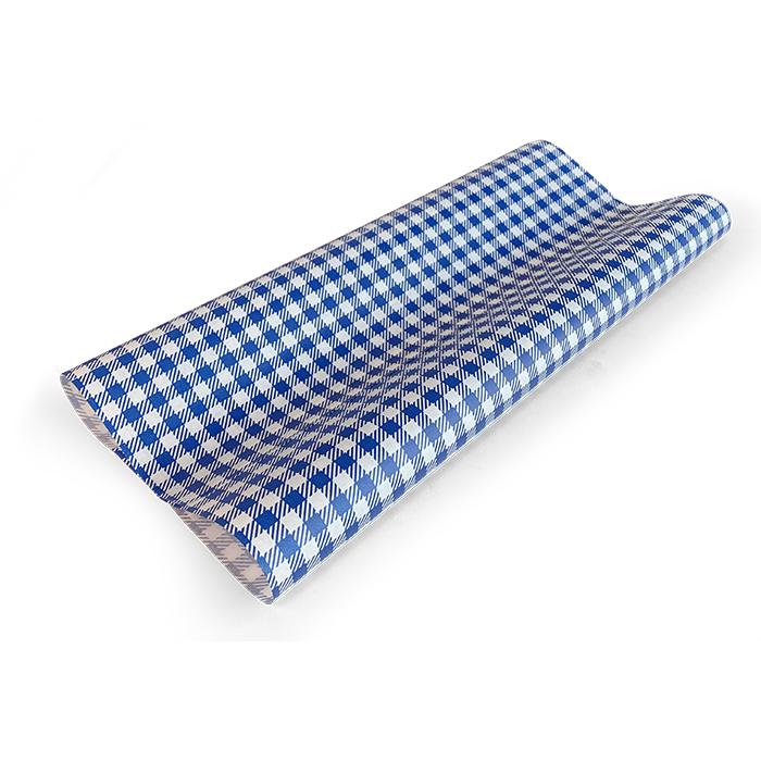 #Greaseproof Paper Gingham Blue Large 400 X 330mm - 200/ream