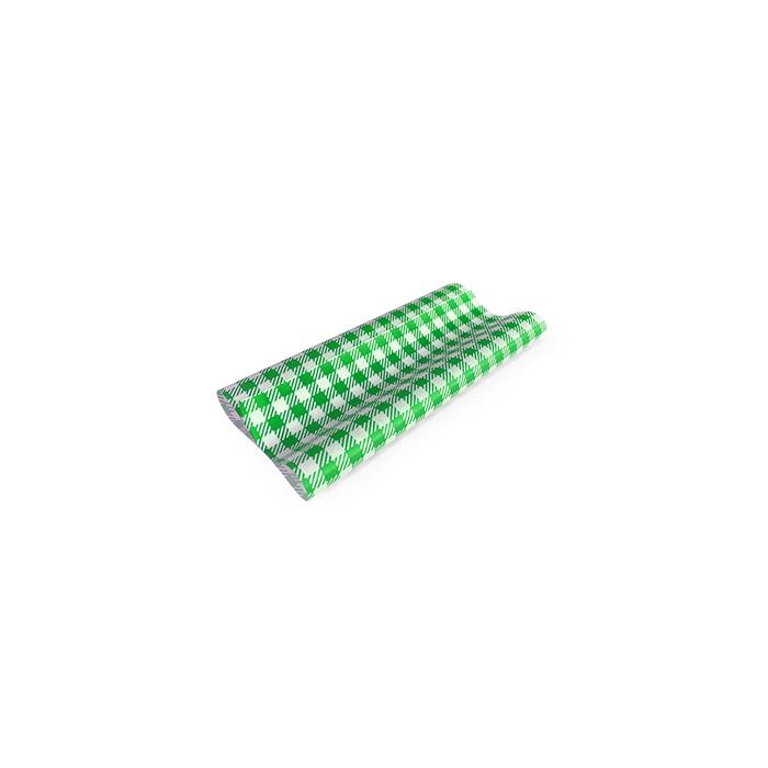 #Greaseproof Paper Gingham Green Half 190 x 150mm - 400/ream
