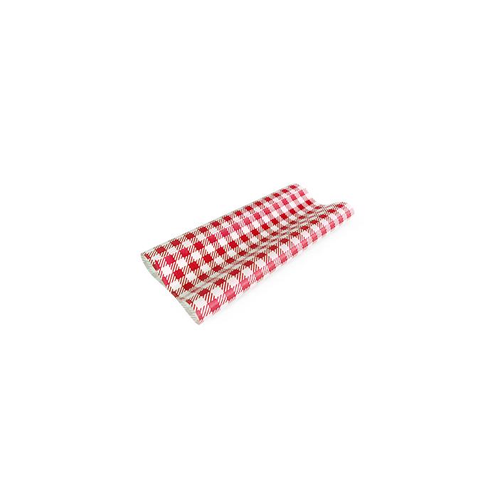 #Greaseproof Paper Gingham Red Half 190 x 150mm - 400/ream