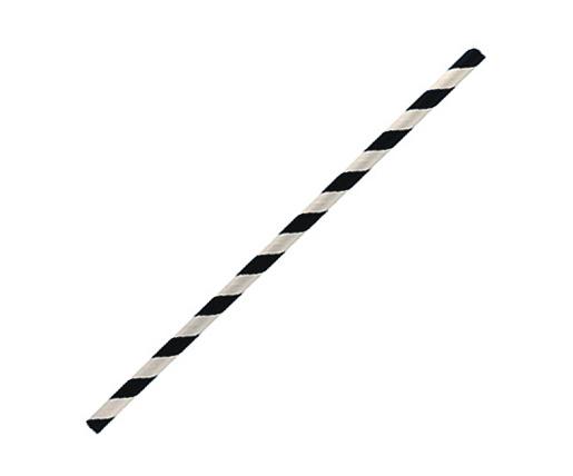 paper straw regular-black stripe 2500pc/ctn