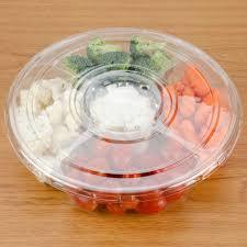 Catering Platter Round Clear with Lid - 4+1 Section Ctn-200pcs