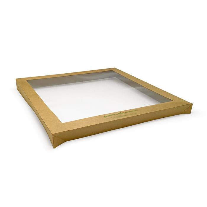 Square Catering Tray Lid - Large-PLA Window 100/CTN