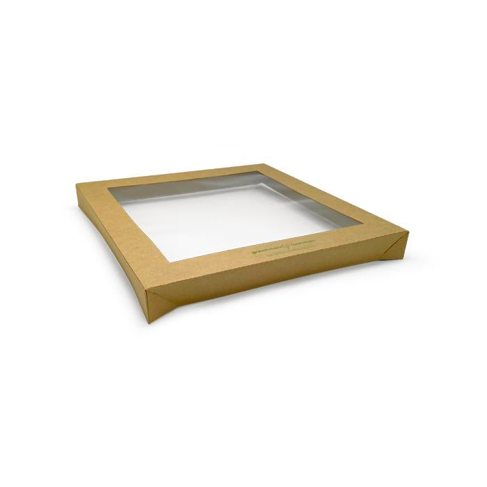 Square Catering Tray Lid - Medium-PLA Window 100/CTN