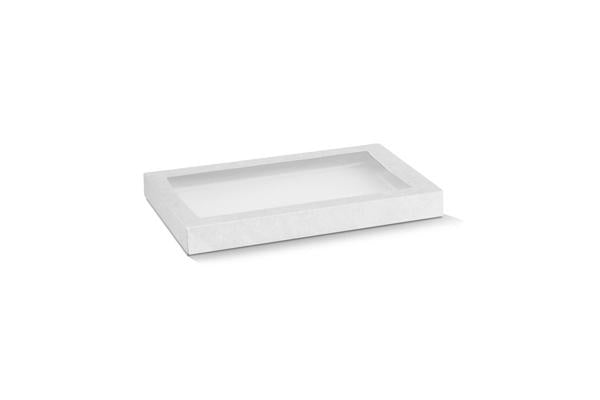 Rectangle White Catering Tray Lid - Small--PET Window100/ctn